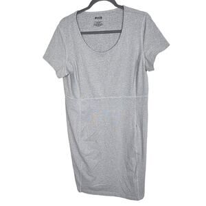 Duluth Trading Dress Knee Length Dress Scoop Neck Dress L Gray NoGa UPF 50